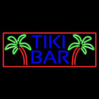 Blue Tiki Bar Palm Tree With Red Border Real Neon Glass Tube Enseigne Néon