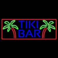 Blue Tiki Bar Palm Tree With Red Border Real Neon Glass Tube Enseigne Néon