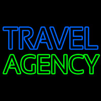 Blue Travel Green Agency Enseigne Néon