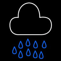 Blue White Cloud Raindrops Series Enseigne Néon
