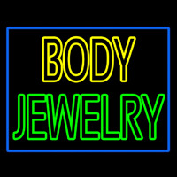 Body Jewelry Blue Border Enseigne Néon