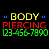 Body Piercing With Phone Number Enseigne Néon
