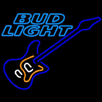 Bud Light Blue Electric Guitar Beer Sign Enseigne Néon