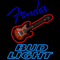 Bud Light Fender Blue Red Guitar Beer Sign Enseigne Néon