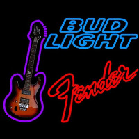 Bud Light Fender Red Guitar Beer Sign Enseigne Néon