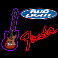 Bud Light Fender Red Guitar Beer Sign Enseigne Néon