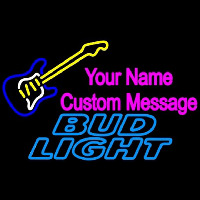 Bud Light Guitar Logo Beer Sign Enseigne Néon