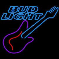 Bud Light Guitar Purple Red Beer Sign Enseigne Néon