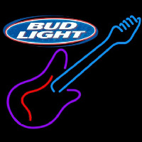 Bud Light Guitar Purple Red Beer Sign Enseigne Néon