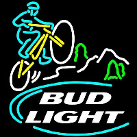 Bud Light Mountain Biker Beer Sign Enseigne Néon