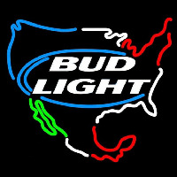 Bud Light Usa Map Beer Sign Enseigne Néon