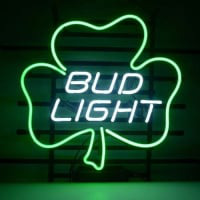 Bud Lucky Shamrock Bière Bar Entrée Enseigne Néon