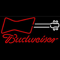 Budweiser Guitar Red White Beer Sign Enseigne Néon