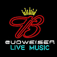 Budweiser Live Music 2 Beer Sign Enseigne Néon