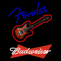 Budweiser Red Fender Blue Red Guitar Beer Sign Enseigne Néon