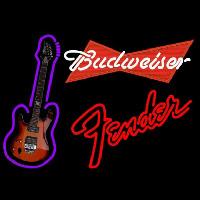 Budweiser Red Fender Red Guitar Beer Sign Enseigne Néon