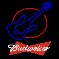 Budweiser Red Red Round Guitar Beer Sign Enseigne Néon