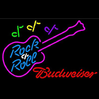 Budweiser Rock N Roll Pink Guitar Beer Sign Enseigne Néon