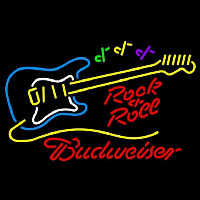 Budweiser Rock N Roll Yellow Guitar Beer Sign Enseigne Néon