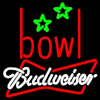 Budweiser White Bowling Alley Beer Sign Enseigne Néon