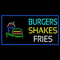 Burgers Shakes Fries Enseigne Néon