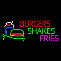 Burgers Shakes Fries Enseigne Néon