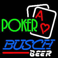 Busch Green Poker Beer Sign Enseigne Néon