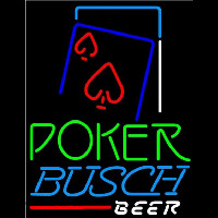 Busch Green Poker Red Heart Beer Sign Enseigne Néon