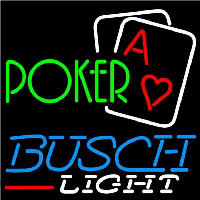 Busch Light Green Poker Beer Sign Enseigne Néon