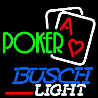 Busch Light Green Poker Beer Sign Enseigne Néon