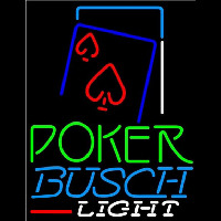 Busch Light Green Poker Red Heart Beer Sign Enseigne Néon
