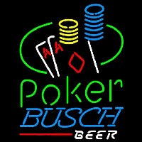 Busch Poker Ace Coin Table Beer Sign Enseigne Néon