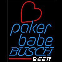 Busch Poker Girl Heart Babe Beer Sign Enseigne Néon