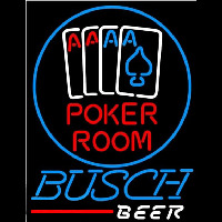 Busch Poker Room Beer Sign Enseigne Néon
