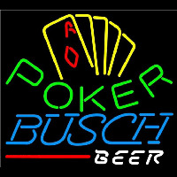 Busch Poker Yellow Beer Sign Enseigne Néon