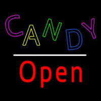 Candy Open White Line Enseigne Néon