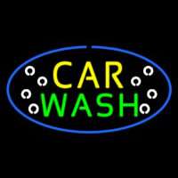 Car Wash Blue Oval Enseigne Néon