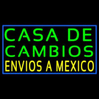 Casa De Cambios Envois A Me ico Blue Border Enseigne Néon