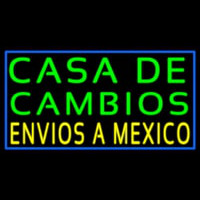 Casa De Cambios Envois A Me ico Blue Border Enseigne Néon