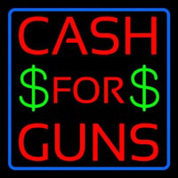 Cash For Guns Blue Border Enseigne Néon