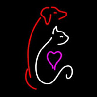 Cat Dog Logo Pet Clinic Enseigne Néon