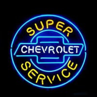 Chevrolet Super Service Magasin Entrée Enseigne Néon