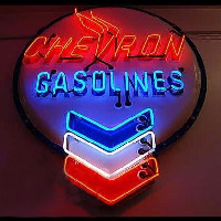 Chevron Gasoline Enseigne Néon