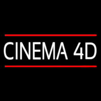 Cinema 4d With Red Line Enseigne Néon