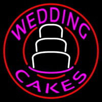Circle Pink Wedding Cakes Enseigne Néon