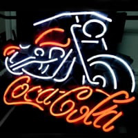 Coca Cola Coke Motorcycle Bière Bar Entrée Enseigne Néon