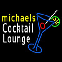Cocktail Lounge With Martini Glass Enseigne Néon
