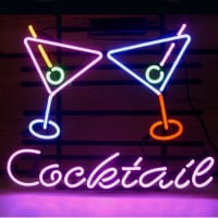 Cocktail Martini Bière Bar Entrée Enseigne Néon