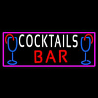 Cocktails Bar With Glass Enseigne Néon
