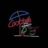 Cocktails Parrot Bière Bar Entrée Enseigne Néon